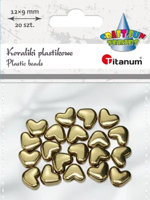Obrázek produktu pro Plastové korálky zlatá srdce 12x9mm 20 kusů Titanum