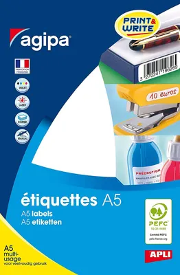 Produktbild von Agipa White Multipurpose 16 A5 15 x 35, Weiß, 1,5 cm, 3,5 cm