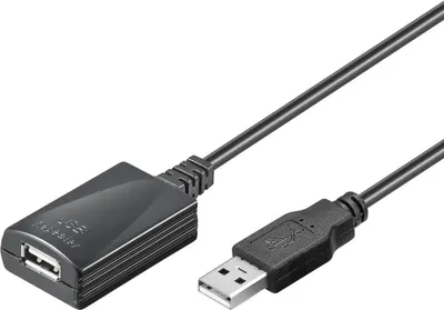 Image de Goobay 95439 Rallonge active USB 2.0, noir, 5 m - USB 2.0 mâle (type A) > USB 2.0 femelle (type A)