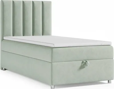 Produktbild von Boxspringbett mit Bettkasten Trinity K-10 SINGLE Bonellfederkern inkl. Topper, mit Lieferung Mintgrün