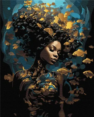 Image de Peinture par numéros sur toile noire 40 × 50 cm Art&Hobby - « Spring of Gold », 801025911