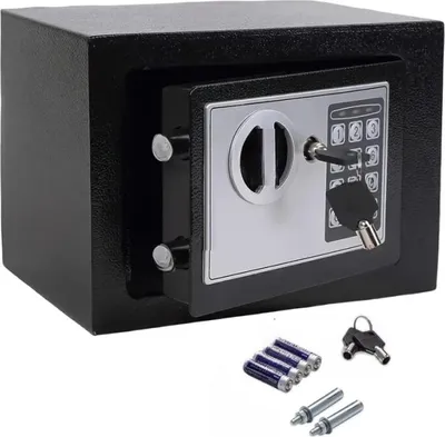Produktbild von Tresor mit elektronischem Zahlenschloss & Notschlüssel - 4,6 L, 23 x 17 x 17 cm