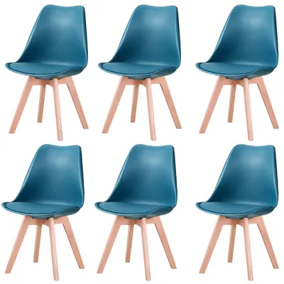 Imagen del producto de Sillas de comedor - Sillas - Sillas de diseño - Sillas cómodas - Patas de haya - Asiento de cuero sintético