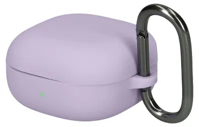 Produktbild von kwmobile Schutzhülle für Samsung Galaxy Buds FE Hülle - TPU Silikon Case für Kopfhörer Ladecase - stoßfestes Cover mit Karabiner - Lavendel