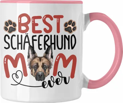 Produktbild von Trendation - Schäferhund Mom Besitzerin Tasse Geschenk Lustiger Spruch Geschenkidee Besitzerin Schäferhund Mama (Rosa)