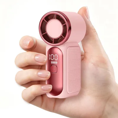 Productafbeelding van Draagbare Mini Handventilator, USB-C Oplaadbare Bureauventilator - Roze