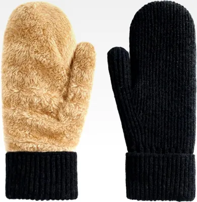 Produktbild von Damen Winterhandschuhe Fäustlinge Strick Wollhandschuhe für Outdoor Sport