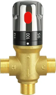 Obrázek produktu pro Termostatický směšovací ventil, směšovací ventil 1/2 NPT, ventil pro regulaci teploty vody, ventil pro regulaci teploty, masivní mosaz