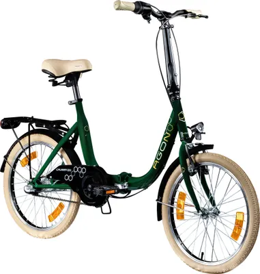 Produktbild von Agon Cruiser 20 Zoll Klapprad für Damen und Herren 150 - 185 cm StVZO Faltfahrrad Erwachsene tiefer Einstieg grün