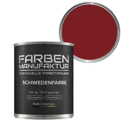 Produktbild von Schwedenfarbe Holzfarbe Holzlack Holzschutz Wetterschutzfarbe deckend 2L - rot hell