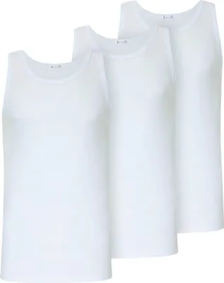Image de Maillots de corps Jockey pour homme, lot de 3 - Classic Vest, coton, côtes fines, coupe ajustée, blanc, taille L
