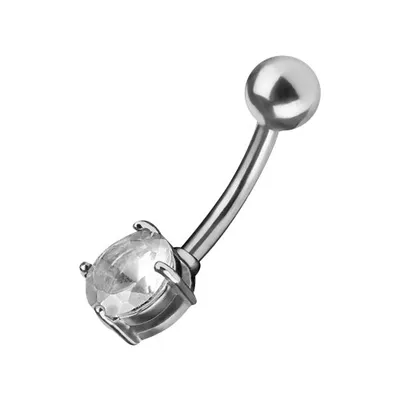 Produktbild von Taffstyle Bauchnabelpiercing Bauchnabelpiercing Stecker Kristall Kugel, Clear
