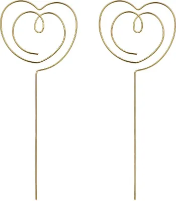 Produktbild von Cake Topper Herzen 12cm Metall Gold 2er Set