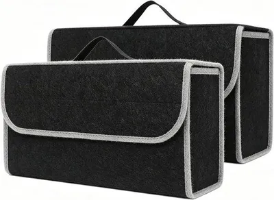 Productafbeelding van Vilten kofferbakorganizer, 2 stuks, 50 x 24 x 17 cm, kofferbakorganizer, kofferbaktas met inlegblad en elastiek voor