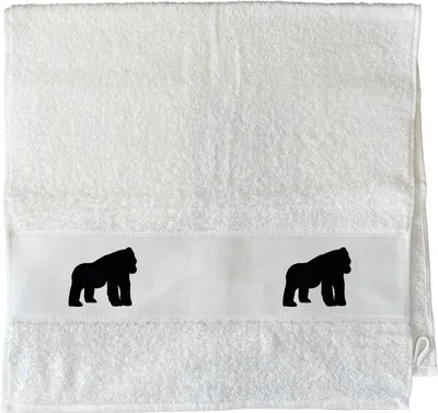 Produktbild von Huuraa Handtuch Gorilla Silhouette 50x100cm White Baumwolle Handtuch Geschenkidee