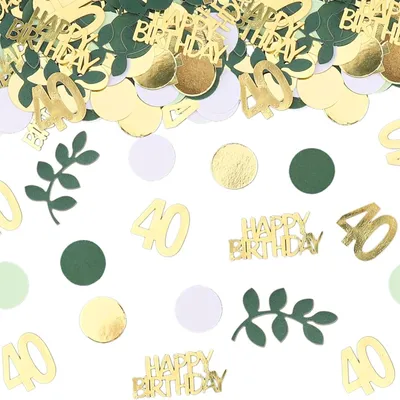 Produktbild von Konfetti für den 40. Geburtstag – 100 Stück in Grün und Gold