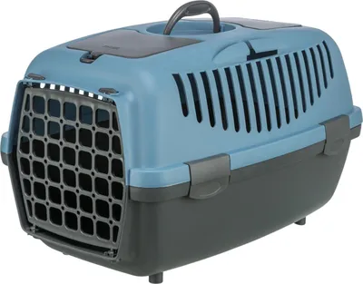Produktbild von TRIXIE Transportbox Capri 1 & 2 - dunkelgrau/blau - 37 × 34 × 55 cm