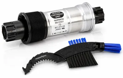 Produktbild von Shimano Fahrrad Innenlager BB-ES51 Octalink 73mm / 113mm inkl. maxxi4you Fahrrad Kettenbürste