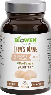 Produktbild von BIOWEN Löwenmähne Mähnenpilz Piperin Beta-Glucan 90 Kapseln