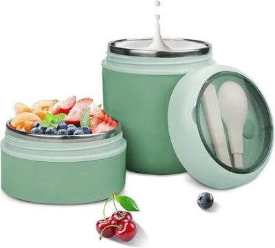 Produktbild von Famanu Muesli Cup to Go - 710 ml, auslaufsicher mit Löffel