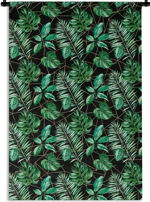 Produktbild von MuchoWow® Wandteppich Wandbehang Vintage - Pflanzen - Muster 120x180 cm Tapisserie Dekoration Wandtuch - Schlafzimmer - Dekorationen für das Haus