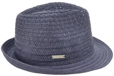 Seeberger luftiger Papier Strohhut Trilby in blau