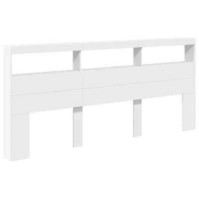 Produktbild von (Design 2026） LED-Kopfteil mit Ablagen Weiß 220x17x102cm - HOMMIE 149520 - Kopfteile