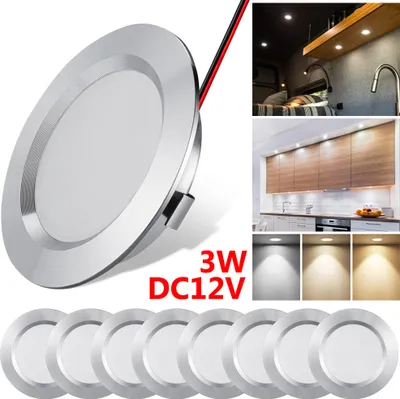 Produktbild von 8x 3W Dimmbar LED Strahler Einbaustrahler Wohnmobil, Flach LED Decken Spots für RV Boot Wohnwagen Schrank, Warmes Weiß