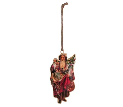 Produktbild von Weihnachtsmann aus Metall, Vintage Weihnachten, Frohe Feiertage