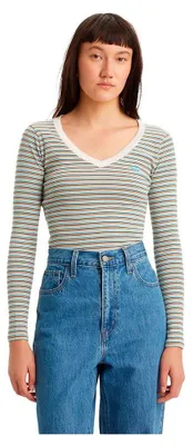 Produktbild von Levi's Damen Long Sleeve Vneck Baby Tee T-Shirt