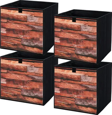 Produktbild von Lavita Storage Box | faltbare Aufbewahrung Boxen 31 x 31 x 31 cm | Schubladen-Organizer Box| Ordnungssysteme für Kleidung | Kleideraufbewahrung & Organisation | Retro-Board | 4 stück