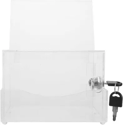 Produktbild von Famanu Acryl-Spendenbox - Mit sicherem Schloss - 20x16x136 cm - Transparent
