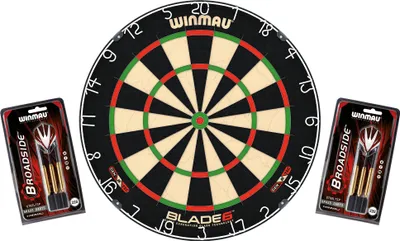 Produktbild von Winmau Dartboard Original Blade 6 + 2 Steeldart Sets Broadside Brass | Dartscheibe Dart Scheibe Darts