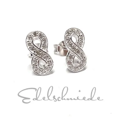 Produktbild von Unendlichkeitsacht Ohrstecker Zirkonia in 925/- Sterling Silber