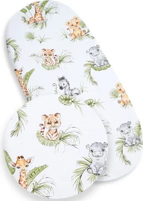 Produktbild von Dschungel-Baumwolllaken/Bettlaken für den Kinderwagen