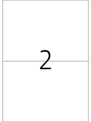 Produktbild von 250 Blatt Klebeetiketten DIN A4, 210 x 148 mm, 2 je Bogen, 500 Etiketten, weiß