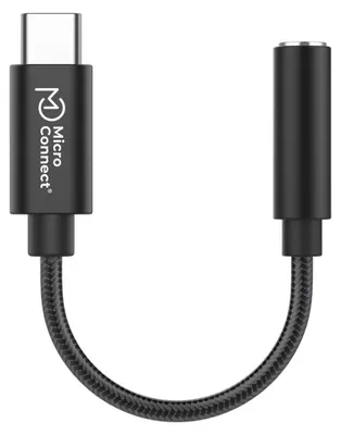 Produktbild von Microconnect MC-AUDIO-USBC, 0,13 m, USB Typ-C, Stecker, Buchse, Gerade, Gerade