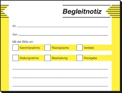 Produktbild von SIGEL HF142 Begleitnotiz, Haftformular, 100x75 mm, 50 Blatt