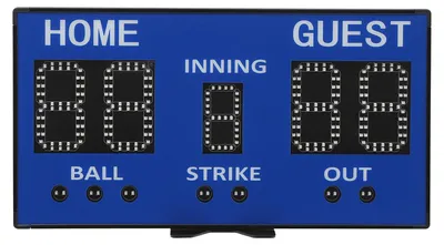 Image de Tableau d'affichage électronique à LED - Tableau d'affichage sportif - Multisports (baseball, badminton, volley-ball) - Télécommande - 0 à 99 points - 5 niveaux de luminosité - Bleu