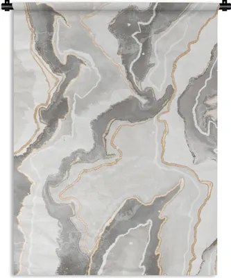 Produktbild von MuchoWow® Wandteppich Wandbehang Marmor - Weiß - Grau 90x120 cm Tapisserie Dekoration Wandtuch - Wanddeko