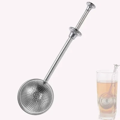 Teefilter aus Edelstahl, kugelförmig, mit langem Griff, 5 cm