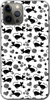 Produktbild von MuchoWow® Handyhülle Schutzhülle Hülle für Telefoonhoesje iPhone 12 Pro Mädchen - Katze - Maus - Muster - Mädchen - Kinder - Kinder - Mädchen Silikon Softcase Handy Hülle - Abdeckung