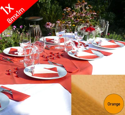 Produktbild von Tischdecke Damastprägung Papiertischdecke Tischtuch Tischrolle Tischdeckenrolle Orange
