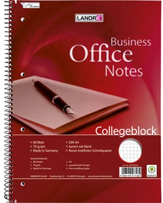 Productafbeelding van LANDR Collegeblok "Business Office Notes", DIN A5, geruit