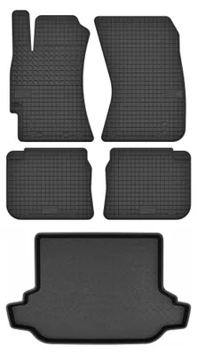 Produktbild von Gummimatten + Kofferraumwanne für Subaru Forester III 2008-2012 (SUV, Standard-Kofferraum) – Schwarz, passgenau – Wielganizator