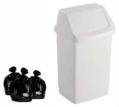 Image de Curver Corbeille à papier 15 L Blanc