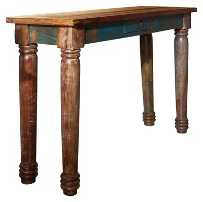 Immagine prodotto di MASSIVMOEBEL24 | tavolino da consolle in legno di Legno riciclato 120x40x76 multicolore laccato FABLE #11