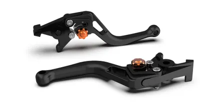 Produktbild von LSL Kupplungshebel BOW L31, kurz,schwarz perlgestrahlt/orange