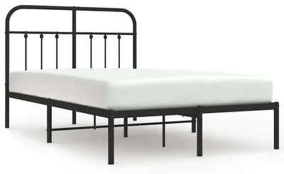 Obrázok produktu pre vidaXL Detská posteľ s čelom kovová čierna 120x190 cm