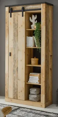 Produktbild von Aktenschrank "Stove" Büro in Used Wood, Schrank mit Schiebetür 5 OH 10 Fächer